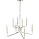 Raven 8 Light 28 inch Polished Nickel Chandelier Ceiling Light